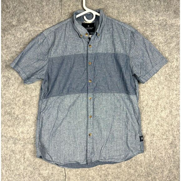 Roark Revival Shirt Men's Medium Color Block Stripe Short Sleeve Button Up - Picture 1 of 7